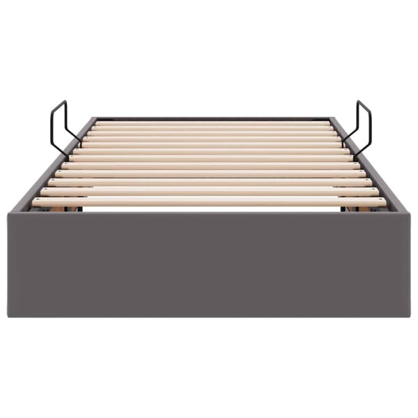 Ottoman Sängram med lagring Grå 100 x 200 cm Konstläder