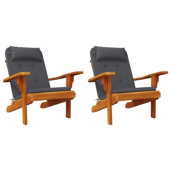 Solstolsdynor 2 st antracit oxfordtyg
