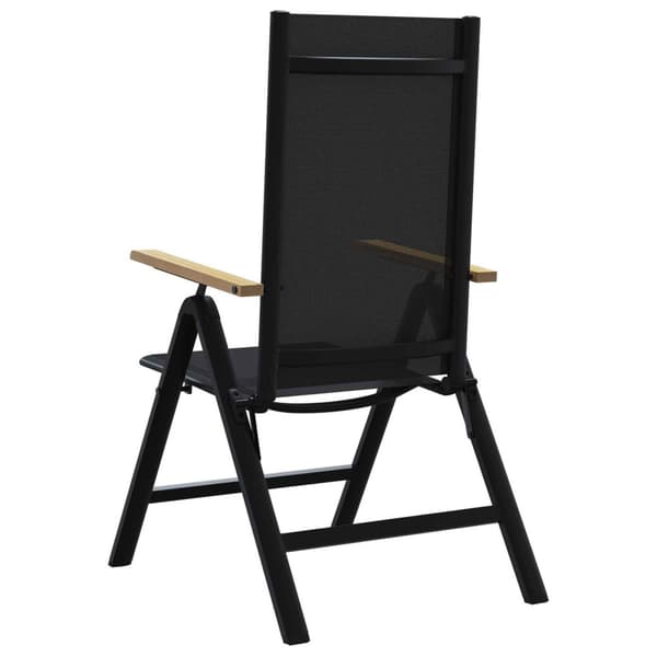 Fällbara trädgårdsstolar 2 pcs Svart 58 x 73 x 111,5 cm
