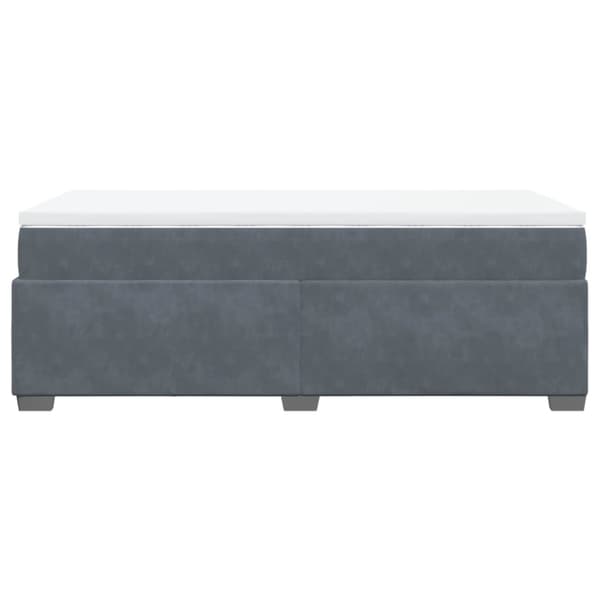 Ramsäng med madrass mörkgrå 80x200 cm sammet