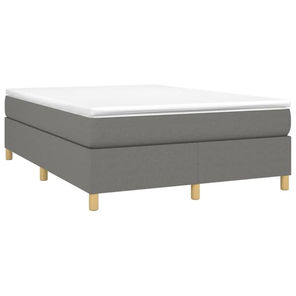 Boxspring-sängram mörkgrå 140x200 cm tyg