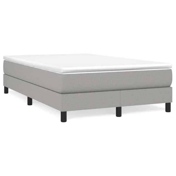 Boxspring-sängram ljusgrå 120x200 cm tyg