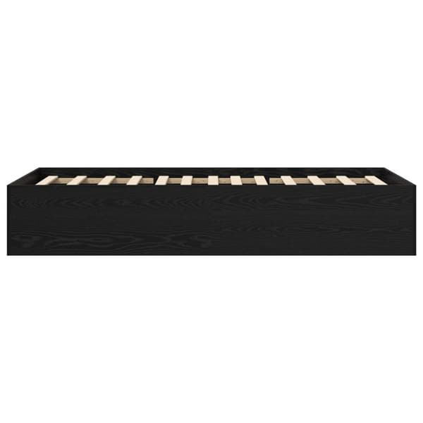 Golvsängsram Svart ek 80 x 200 cm Konstruerat trä