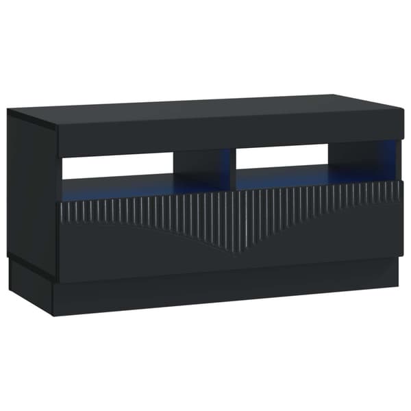 LED TV-skåp Svart Konstruerat trä
