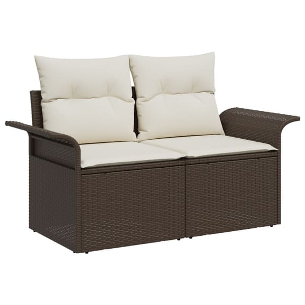 Trädgårdsoffset 9 pcs Brun Poly rattan