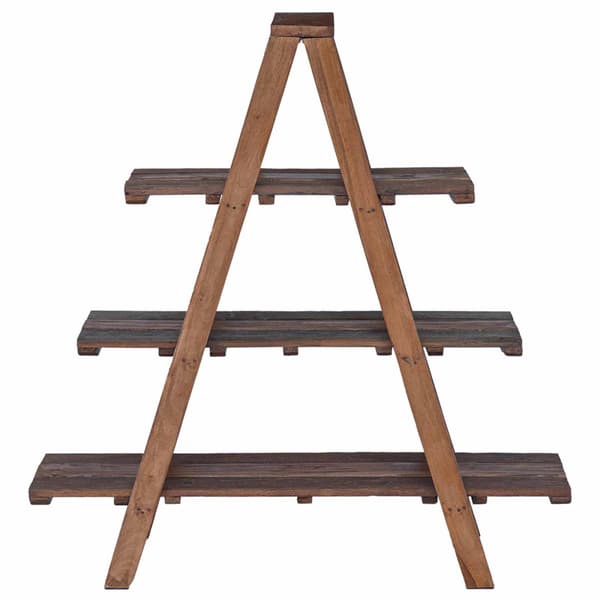 Vikbart ställ Brun 79,5 x 35 x 112 cm Solid återvunnen trä