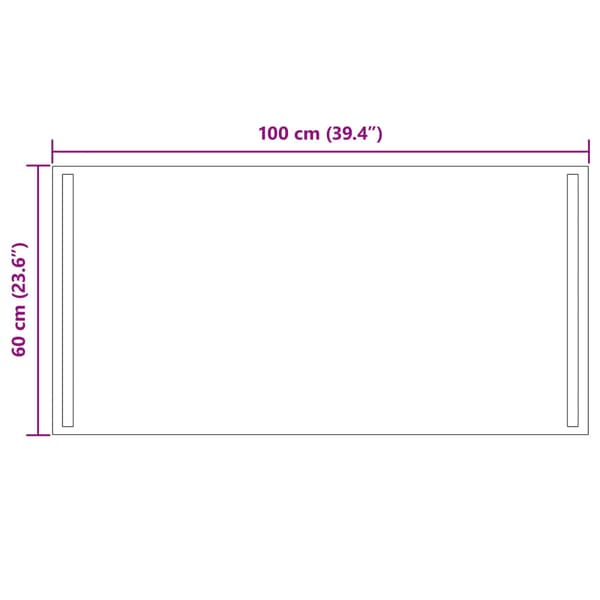 LED Badrumsspegel Transparent 100 x 60 cm härdat glas