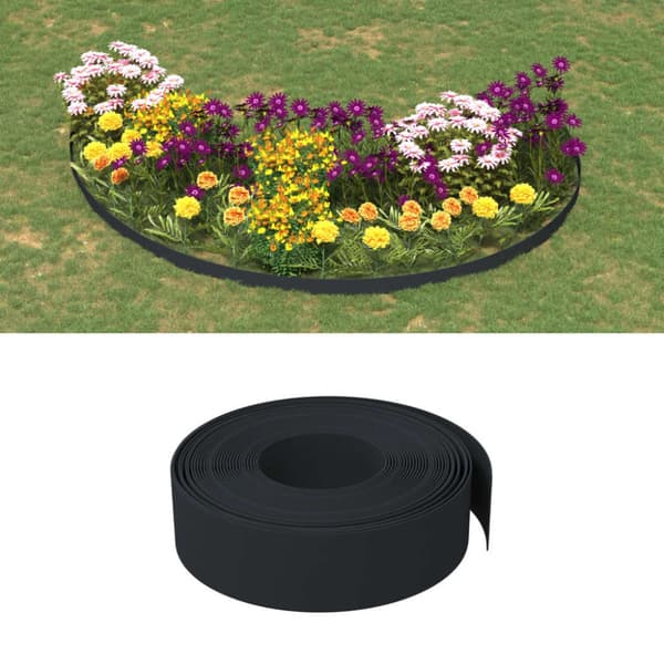 Rabattkant svart 3 st 10 m 15 cm polyeten
