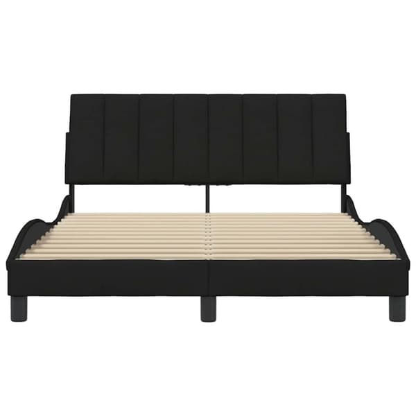 Bed Frame without Mattress "Hanko" Black 120x200 cm Fabric