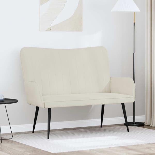 Tvåsitssoffa Kräm 115 x 61 x 87 cm Sammet