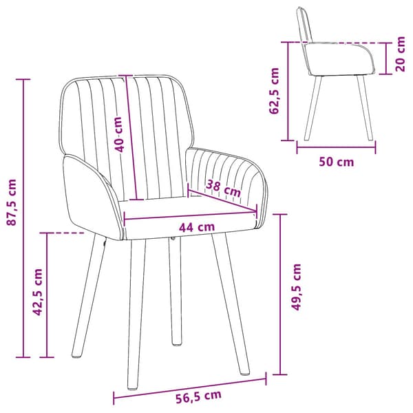 Matstolar 4 pcs Tyg Mörkgrå 56,5 x 50 x 87,5 cm