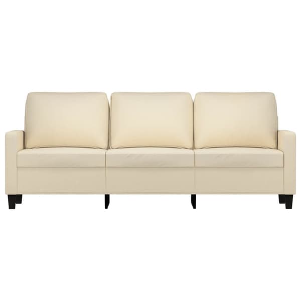 3-sitssoffa gräddvit 180 cm tyg