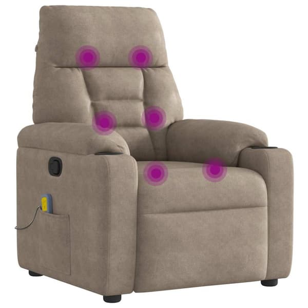 Massagefåtölj taupe mikrofibertyg