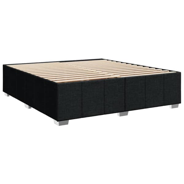 Ramsäng med madrass svart 200x200 cm tyg