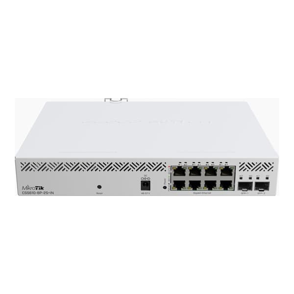 MikroTik CSS610-8P-2S+IN - switch - 8 portar - smart - rackmonterbar