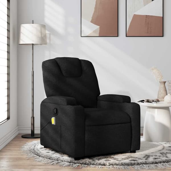 Massagefåtölj svart tyg