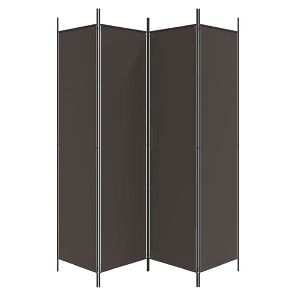 Rumsavdelare 4 paneler brun 200x200 cm tyg