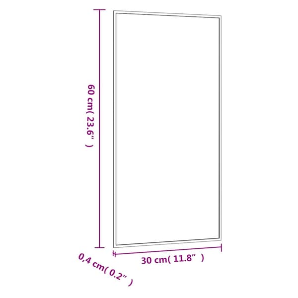 Väggspegel 30x60 cm glas rektangulär