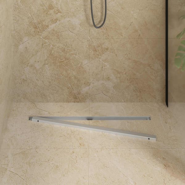 360° Duschavlopp med smal modell Silver 80 cm