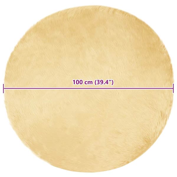 Fuskfäll matta TAFALLA Gräddvit Ø 100 cm Polyester
