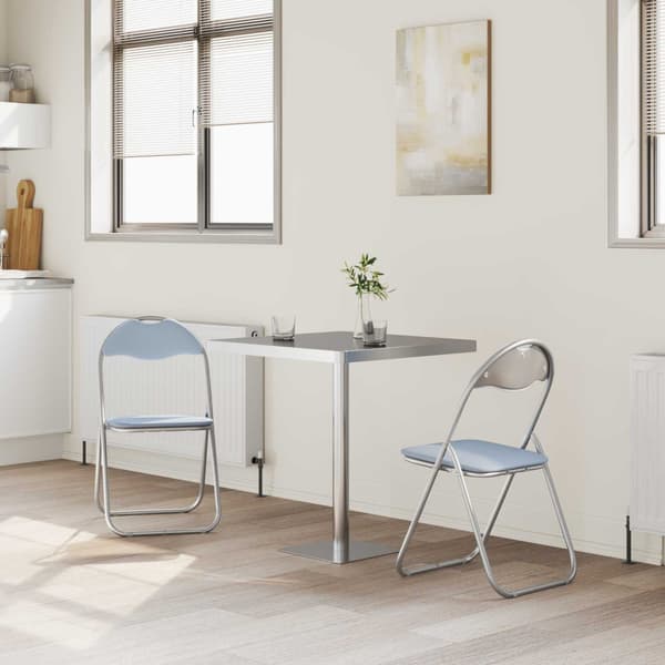 Fällstol 2 pcs Grå 48 x 43,5 x 81 cm Konstläder