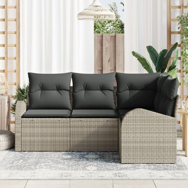 Trädgårdsoffset 4 pcs Ljusgrå konstrotting