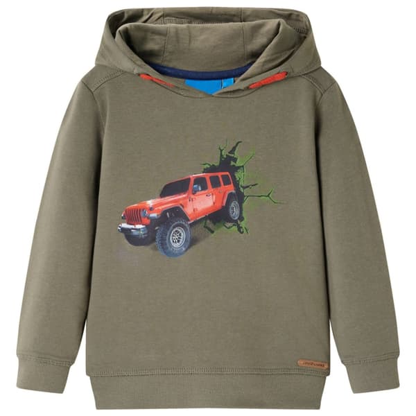 Tröja med huva för barn khaki 116