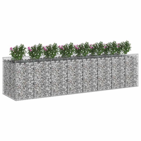 Gabion upphöjd säng 4 pcs Silver