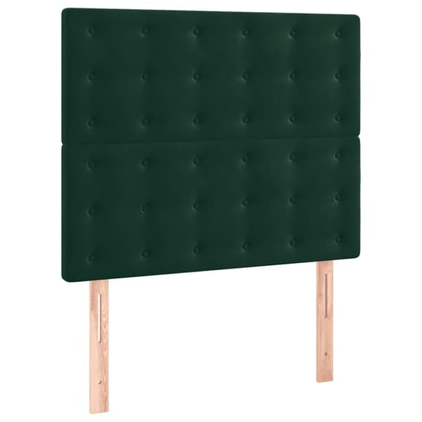 Ramsäng med madrass mörkgrön 100x200 cm sammet