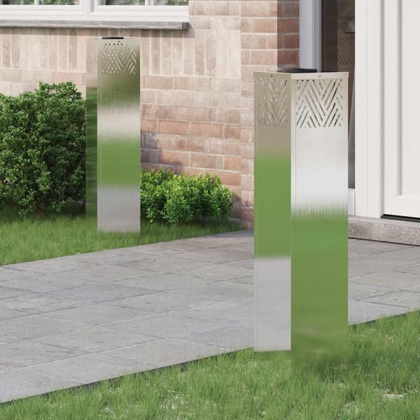 Solar LED Stig Ljus 2 pcs Silver Rostfritt stål