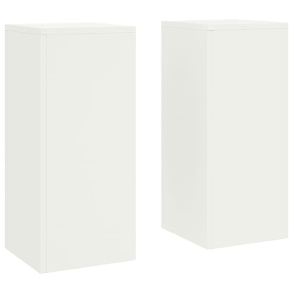 Växtställ 2 pcs Vit 24 x 24 x 55 cm Stål