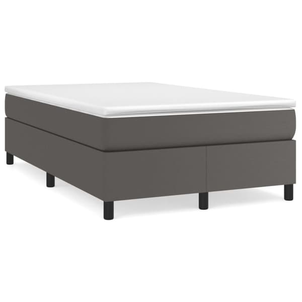 Boxspring-sängram grå 120x200 cm konstläder