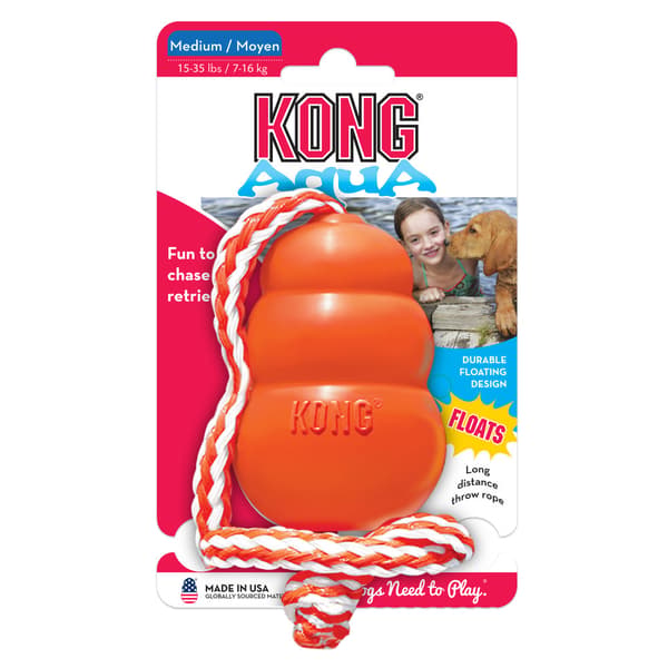 Hundleksak Kong Medium Aqua flytande m snöre