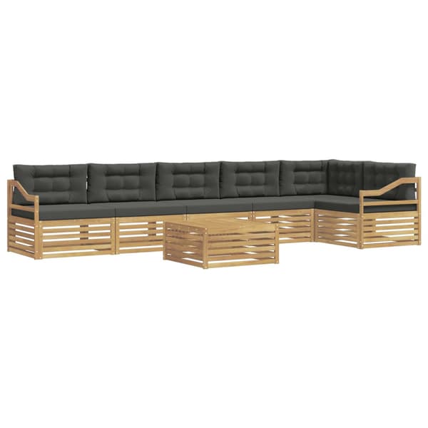 Utomhussoffset med kudde 7 pcs Vit och antracit Polyester
