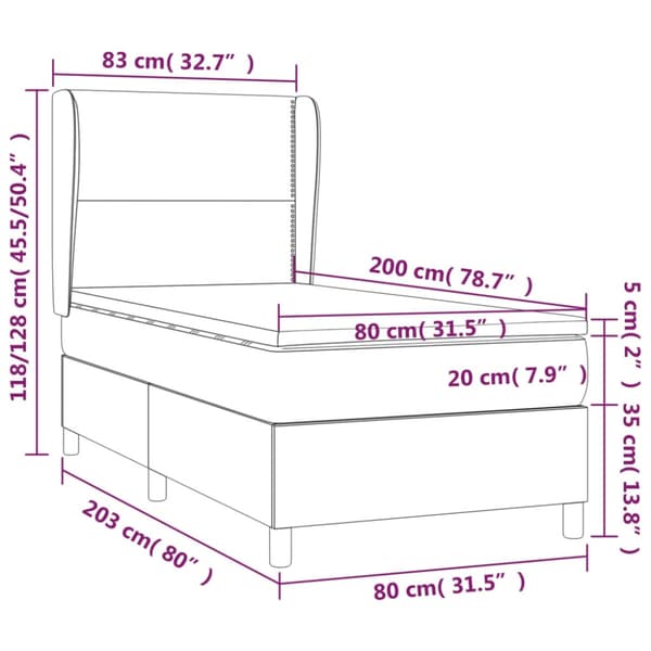 Ramsäng med madrass rosa 80x200 cm sammet