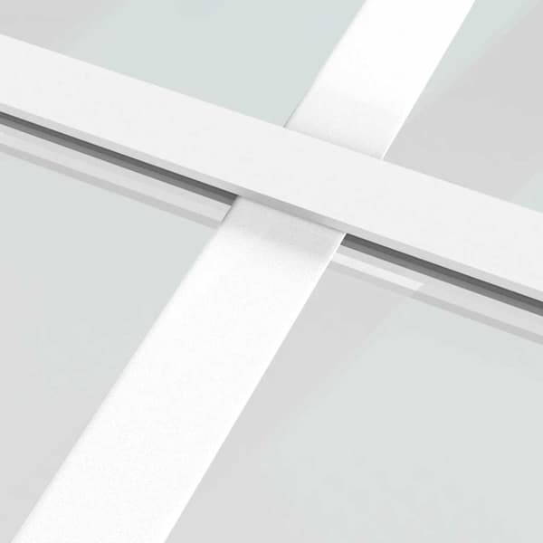 Innerdörr 93x201,5 cm vit matt glas och aluminium