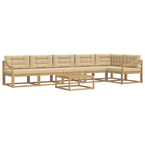 Utomhussoffset 7 pcs Vit och Beige 79 x 79 x 37 cm Polyester