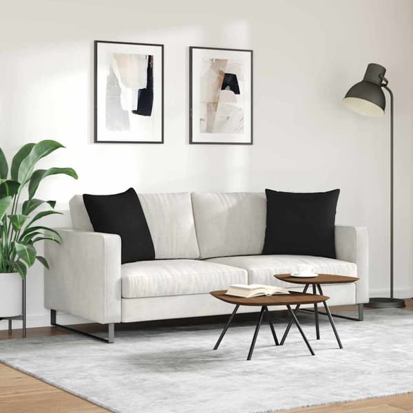 Sofakuddar 2 pcs Svart 50 x 50 cm tyg