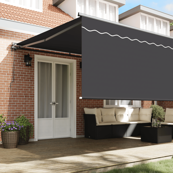 Utfällbar markis Antracit 500 × 300 cm Polyester och aluminium