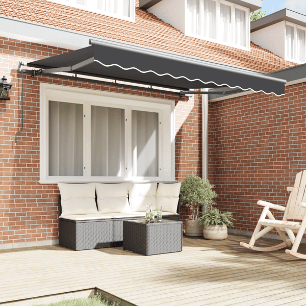 Utfällbar markis Antracit 250 x 200 cm tyg