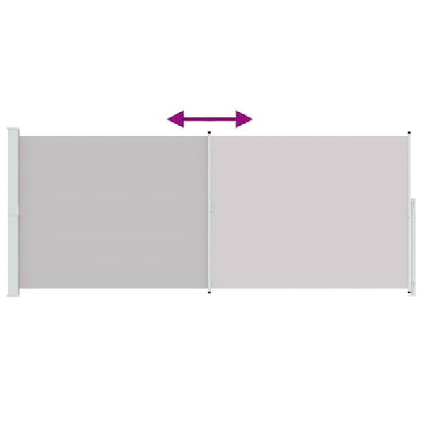 Infällbar sidomarkis 200x500 cm grå