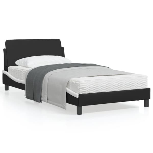 Bed Frame "Dover" Black&White 100x200 cm Faux Leather