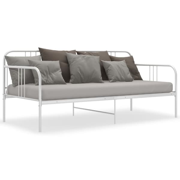 Sängram bäddsoffa vit metall 90x200 cm