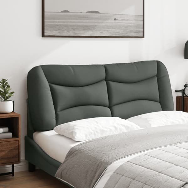Headboard Cushion "Hvar" Dark Grey 120 cm Fabric