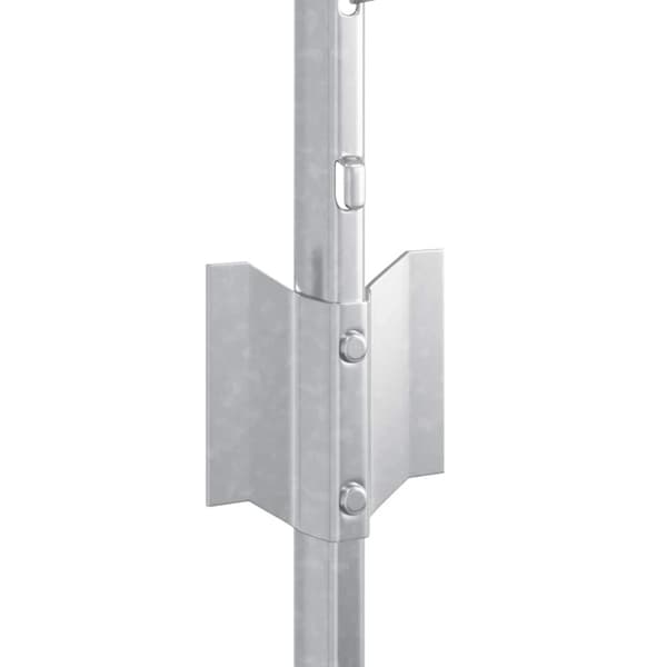 Stängselstolpe 5 pcs Silver 80 cm Stål