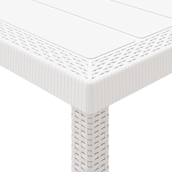 Trädgårdsmöbelset 13 pcs Vit Poly rattan