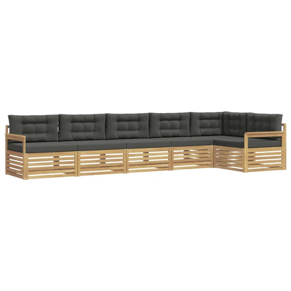 Utomhussoffset med kudde 6 pcs Vit och antracit Polyester