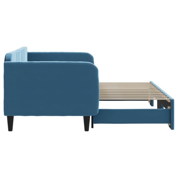 Dagbädd utdragbar blå 90x200 cm sammet
