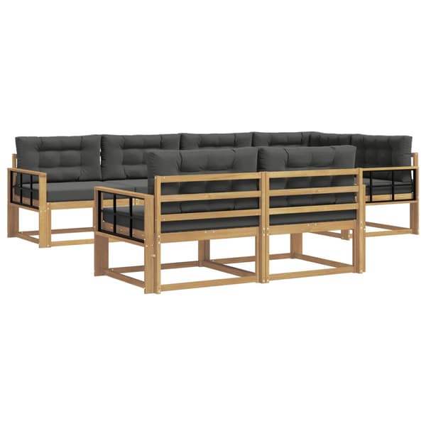 Utomhussoffset med kudde 6 pcs Vit och antracit Polyester