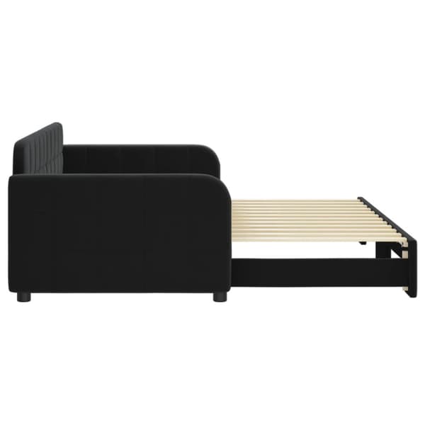 Dagbädd utdragbar svart 90x200 cm sammet